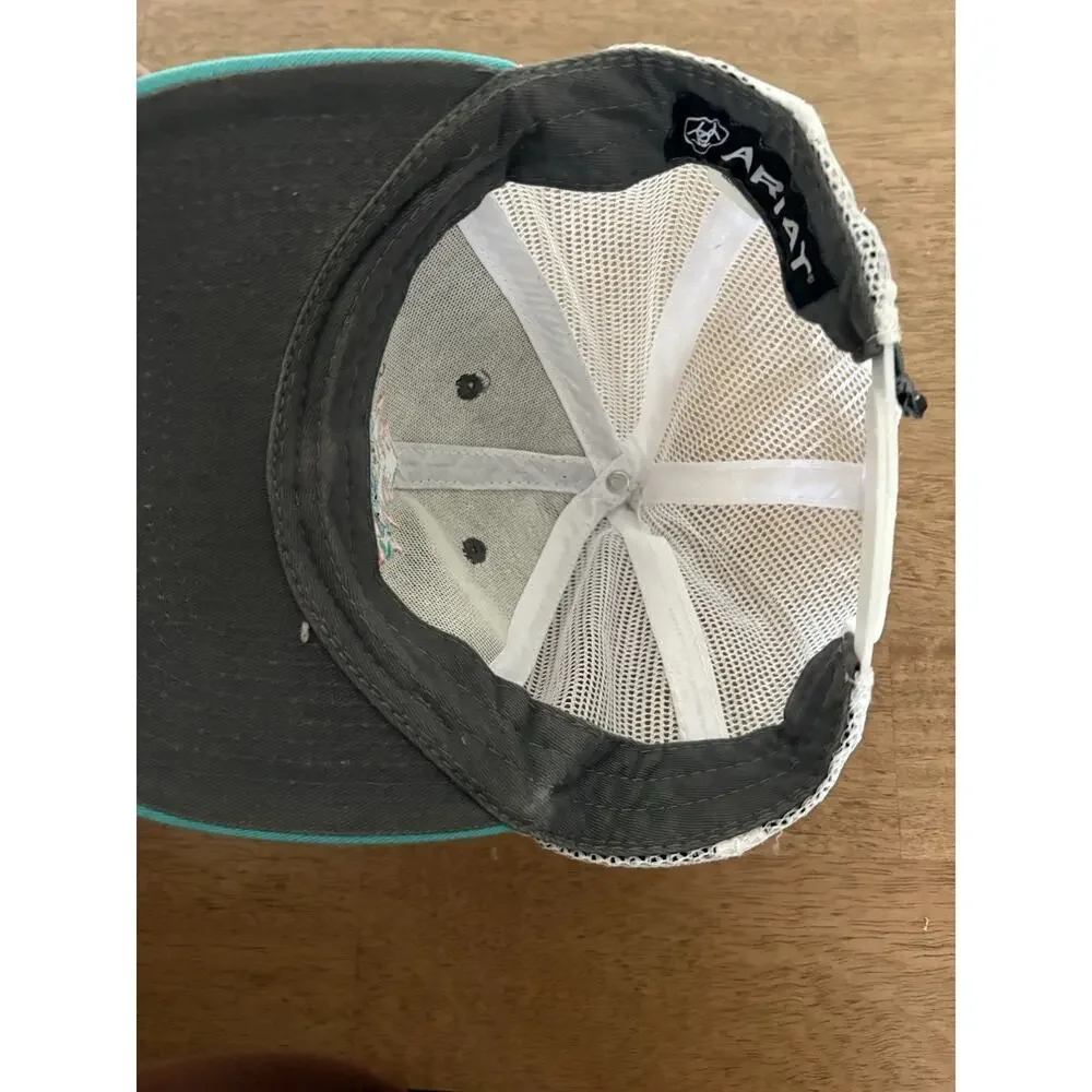 Ariat Youth Aztec Logo Ball Cap Gray Blue Adjustable Hat 1519006‎ Western